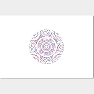 Red and Blue Spirograph Posters and Art